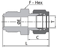 FR Series Body to Tube Fitting Dimensions