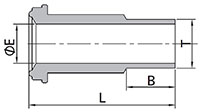 FR Series Gland to Male Weld Dimensions