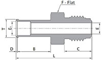 FR Series High-Flow Body to Automatic Tube Weld Dimensions