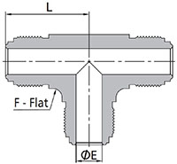 FR Series High-Flow Body Union Tee Dimensions