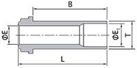 FR Series High-Flow Gland to Tube Butt Weld Dimensions