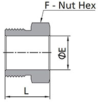 FR Series High-Flow Male Nut Dimensions