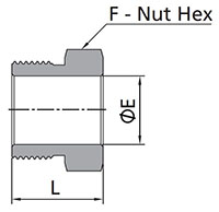 FR Series Male Nut Dimensions