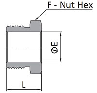 FR Series Short Male Nut Dimensions