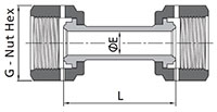 FR Series Welded Gland Union Dimensions