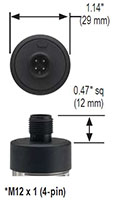 NOSHOK 300 Series Pressure Transducer M12x1 Dimensions
