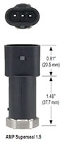 NOSHOK 650 Series High Volume Pressure Transducer AMP Superseal Dimensions