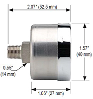 NOSHOK 15-411 Dial Pressure Gauge Dimensions