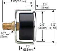 NOSHOK 20-120 Dial Pressure Gauge Dimensions