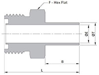 TFO Series Tube Butt Weld Body Dimensions