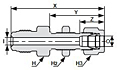 Truelok Face Seal to Bulkhead Tube Connector Drawing