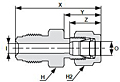 Truelok Face Seal to Tube Connector Drawing