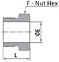 FR Series High-Flow Male Nut Dimensions