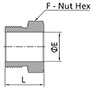FR Series Male Nut Dimensions