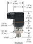 NOSHOK 300 Series Pressure Transducer Hirschmann Dimensions