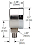 NOSHOK 15-401 Dial Pressure Gauge Dimensions