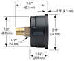 NOSHOK 20-110 Dial Pressure Gauge Dimensions