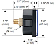 NOSHOK 20-148 Dial Pressure Gauge Dimensions