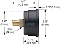 NOSHOK 25-110 Dial Pressure Gauge Dimensions