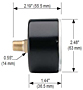 NOSHOK 25-210 Dial Pressure Gauge Dimensions