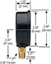 NOSHOK 25-900 Dial Pressure Gauge Dimensions