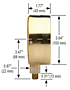 NOSHOK 40-300 Dial Pressure Gauge Dimensions