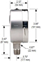 NOSHOK 40-400 Dial Pressure Gauge Dimensions