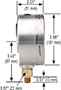 NOSHOK 40-901 Dial Pressure Gauge Dimensions