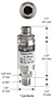 NOSHOK 200 Pressure Transducer 6 Pin Bendix Dimensions